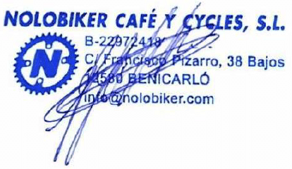 Firma CLUB CICLISTA NOLOBIKER CAFÉ Y CICLES S.L